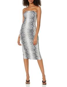 lot 30967 image: NORMA KAMALI Womens Strapless Dress to Knee, BlackWhite Python, M