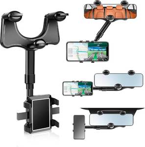 lot 30971 image: HYUCKOT Car Rearview Mirror Phone Mount 360° Adjustable Phone Holder, Multifunctional Rearview Mirror Phone Mount Car, Rotatable and Retractable Car Phone Mount for All Phones and Vehicles