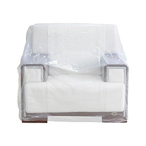 lot 30981 image: TopSoon 2-Pack Plastic Chair Cover for Storage Waterproof Dust-proof Armchair Cover Sofa Bag 46-inch by 76-inch Clear
