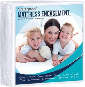 lot 30991 image: Utopia Bedding Zippered Mattress Encasement King - 100% Waterproof and Bed Bug Proof Mattress Protector - Absorbent, Six-Sided Mattress Cover