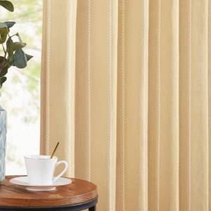 lot 30992 image: jinchan Linen Curtains 96 Inches Long Mustard Yellow Striped Curtains for Living Room Farmhouse French Country Light Filtering Curtains Semi Sheer Mustard Yellow Curtains for Bedroom 2 Panel Sets