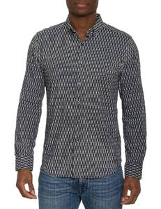 lot 30998 image: Robert Graham Men��s Nucci Long-Sleeve Button-Down Shirt, Black, Medium