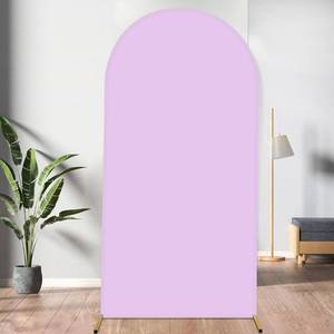 lot 31002 image: Spandex Fitted Arch Backdrop Cover Chiara Backdrop Cover,2-Sided Wedding Arch Cover for Wedding Ceremony Birthday Party Baby Shower Banquet Decoration(3.3 x 6.6 ft, Lavender)