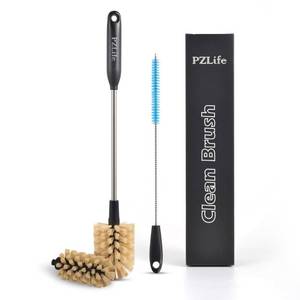 lot 31006 image: 2-in-1 Detachable Bottle Brush Head Water Bottle Brush & Straw Brush Cleaning Scrubbing Brush 15 in Stainless Steel Bottle Brush Multi-Function Cleaning Brush Homework Cleaning Brushes