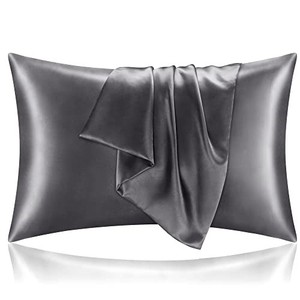 lot 31019 image: BEDELITE Satin Pillowcase King Size for Hair and Skin, Super Soft Similar to Silk Pillow Cases 2 Pack 20x40 Inches, Dark Grey Pillow Cases with Envelope Closure, Gift for Women Men