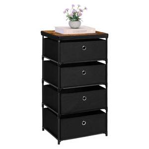 lot 31050 image: MOOACE 4 Drawer Dresser,Fabric Storage Tower,Clothes Organizer for Bedroom, Nursery, Entryway, Closets,Sturdy Black Steel Frame, Wooden Top,Black