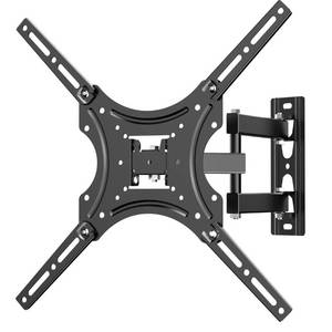 lot 31077 image: WALI Swivel TV Wall Mount for Most 26-55 inch LED TV Flat Panel Screen, Full Motion TV Mount Bracket with Perfect Center Design up to 400x400mm, Weight up to 55lbs (2655LO), Black