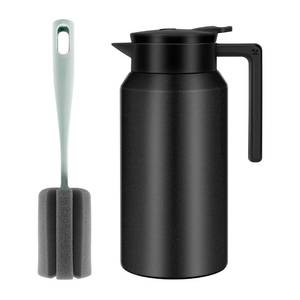 lot 31083 image: ShineMe Thermal Coffee Carafe, 40oz(1.2L) Stainless Steel Coffee Carafe for Keeping Hot Liquids, Travel Size Insulated Thermal Carafes for Coffee, Tea, Water, Beverage Dispenser(Black)