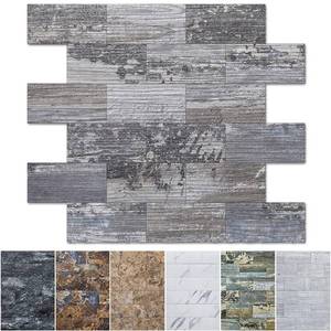 lot 31084 image: Art3d 10-Sheet Peel and Stick Backsplash PVC Wall Tile, Stickon Tile for Kitchen Backplash, Bathroom Vanities, Fireplace Decor, Laundry Table, Stair Decals in Light Rustic, Plastic-Sheets