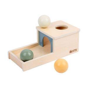 lot 31111 image: Adena Montessori Object Permanence Box with Tray Three Wooden Balls Montessori Toys for 6-12 Months Baby