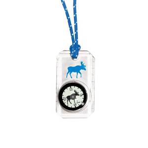 lot 31150 image: Sun Company Wildlife Compass for Kids - Childrens Compasses for Camping, Hiking, and Exploring  Break-Away Neon Lanyard (Blue Moose)