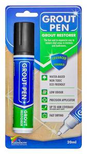 lot 31159 image: Grout Pen Black Tile Paint Marker Waterproof Grout Paint, Tile Grout Colorant and Sealer Pen - Black, Wide 15mm Tip (20mL)