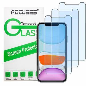 lot 31174 image: Focuses iPhone 11 Screen Protector, iPhone XR Screen Protector, Anti Blue Light Tempered Glass Film for iPhone XR & iPhone 11,3-Pack
