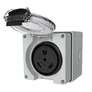 lot 31181 image: STARELO 30Amp RV Power Outlet Box,NEMA TT-30R Receptacle 125Volt,Outdoor dustproof and Weatherproof for RVs, Electric Vehicles, generators, Welding Machines, etc.ETL Listed.(NEMA TT-30R Box)