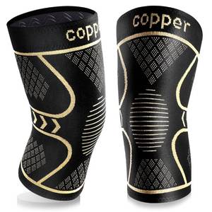 lot 31201 image: Copper Knee Braces for Women and Men 2 Pack, Knee Compression Sleeve for Knee Pain, Arthritis,ACL, Meniscus Tear, Joint Pain Relief, Knee Support for Running, Working Out, Fitness, Weightlifting-M