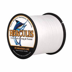 lot 31221 image: HERCULES Super Cast 500M 547 Yards Braided Fishing Line 50 LB Test for Saltwater Freshwater PE Braid Fish Lines Superline 8 Strands - White, 50LB (22.7KG), 0.37MM