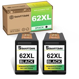 lot 31232 image: S SMARTOMNI 62XL Black Ink Cartridge Replacement for HP 62 62XL Ink Cartridges Combo Pack Black for HP OfficeJet 5740 5745 5746 8040 200 250 HP Envy 5545 5660 5665 7640 (2 Pack, Black)