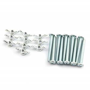 lot 31233 image: Pro Bamboo Kitchen 10pcs Galvanized Carbon Steel Screw Bolts with Wing Nut Kit 14 Inch Mounting Hardware Fitting Fastenings