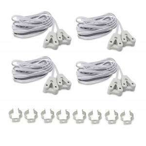 lot 31245 image: Iceyon 8pcs Fluorescent Tube Holders,Socket Connecting Wire, T8 Base 120cm LED Light Lamp Bracket with Clips,Installation Kits (120cm)
