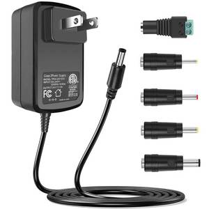 lot 31246 image: 100V-240V to 24V 1A ACDC Switching Power Supply Adapter with 5 Selectable Adapter Plugs