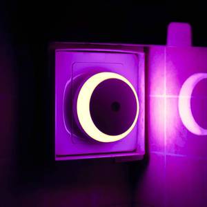 lot 31247 image: myCozyLite LED Night Light, Plug-in Color Nightlight, Round Pink Night Light, Dusk to Dawn Sensor, Energy Saving, 2 Pack