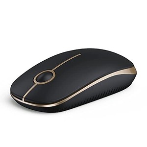 lot 31249 image: VssoPlor Wireless Mouse, 2.4G Slim Portable Computer Mice with Nano Receiver for Notebook, PC, Laptop, Computer (Black and Gold)
