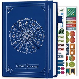 lot 31250 image: Budget Planner 2024, Monthly Bill Organizer with Pocket, 12 Month Financial Planner Organizer with Expense Tracker Notebook for Money Saving, Undated Budget Book A5 Size - Blue