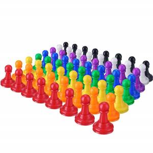 lot 31255 image: 64 Pcs Board Games Pieces Multicolor Plastic Pawn Chess Pieces, 1 Inch Tabletop Pieces Bulk for Board Component Tabletop Markers Accessories