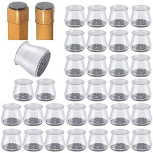 lot 31264 image: 32 Pcs Chair Leg Protectors for Hardwood Floors, Silicone Felt Furniture Leg Cover Pad for Protecting Floors from Scratches and Noise, Smooth Moving for Chair Feet(Large fit  1.3 - 2)