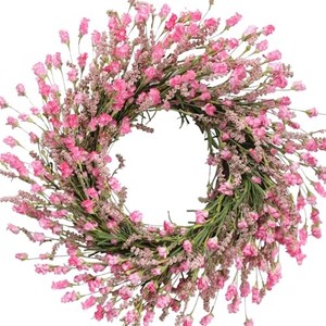 lot 31354 image: TEMPUS 20 Inch Blue Grains Flower String for Front Doors Wreath, Spring and Summer Wreath for Indoor and Outdoor Decor, Rustic and Farmhouse Style Home Blue Wreath