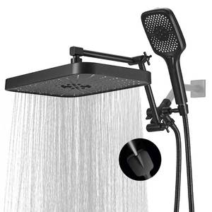 lot 31355 image: Jcrob 14 Inch Shower Head With Handheld, High-Pressure RainRainfall Shower Heads With 31 Settings Handheld Spray, Including 3-Way Diverter, Extension Arm - HeightAngle Adjustable(Matte Black)
