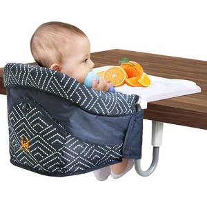 lot 31360 image: MTWML Hook On High Chair with Tray,Portable Baby High Chair That Attaches to Table,Clip On Fast Table High Chair for Babies and Toddlers.Baby Feeding Seat for Dining Table and Counter(Stripe-Black)