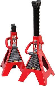 lot 31372 image: BIG RED AT42002R Torin Steel Car Jack Stands 2 Ton (4,000 lb) Capacity, Red, 1 Pair