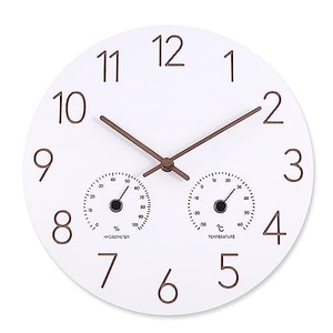lot 31382 image: Vigorwise 12Inch Wall Clock with Temperature & Humidity, Wooden Frame Wall Clocks, Sweep Silent Movement Accurate Clocks, Decorative for Kitchen Home Housewarming Xmas New Year Present
