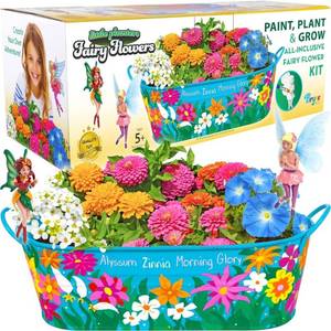 lot 31408 image: Bryte Fairy Garden & Flower Growing Kit  Grow Your Own Magical Fairy Garden & Play  Everything Included - Tin Planter, Figurines, Seeds, Soil, Tools & More  STEM Projects, Crafts & Gifts  Ages 4
