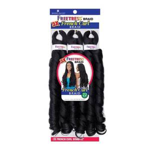 lot 31417 image: Freetress 3X French Curl Braid 22 (3 Pack, 3T1B27613)