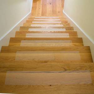 lot 31439 image: Clear Stair Treads for Wooden Steps - Non Slip Stair Threads - Non-Skid, Non-Slip Clear Grip Tape - Indoor Safety Stair Treads for Kids, Elders & Pets, 4 X 24 (15 Pack)