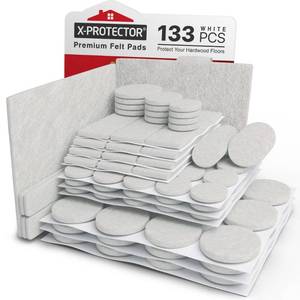 lot 31449 image: Felt Furniture Pads X-PROTECTOR 133 PCS - Premium Furniture Pads for Hardwood Floors - White Felt Pads for Furniture Feet - The Best Chair Leg Floor Protectors - Protect Your Hard Floors
