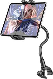 lot 31455 image: woleyi Gooseneck Tablet Holder for Spin Bike, Peloton iPad Holder Mount Exercise Bike Handlebar Stand for Stationary Bicycle, Treadmill, Stroller, Elliptical for iPad Pro 12.9, Air, Mini, 4-13 Device