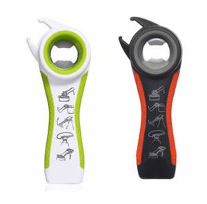 lot 31469 image: 2 pcs 5 In 1 Multi Function Multi-function Can Jar Bottle OpenTighten Bottle Jar Can Opener for Small Hands, Seniors or Anyone Who Suffers from Arthritis Good Kitchen Tool (blackwhite)