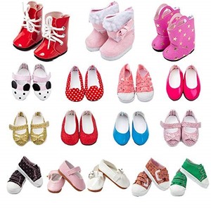 lot 31472 image: 6 Pairs Doll Shoes Fits 14.5 Inch Doll American Wellie Wishers Dolls 100% Get Boots Doll Accessories