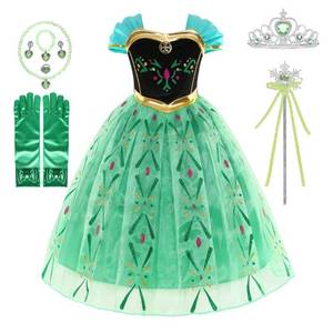 lot 31477 image: Princess Costume for Girls Green Dress Up with Accessories for Toddler Cosplay Christmas Birthday Party (140 6-7 Years)