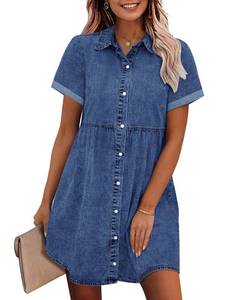 lot 31478 image: GRAPENT Cute Dresses for Teen Girls Womens Plus Size Summer Dresses Royal Blue Dress Dresses for Women Party Night Elegant Button Dress for Women Plus Size Short Homecoming Dresses Wishful Blue 2XL