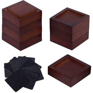 lot 31481 image: Stahala Bed Risers (Set of 8) Lifts Height 1,2,3 or 4,Solid Natural Wood Furniture Heavy Duty Leg Risers Lifts for Sofas Table Desk Chair Couches with Non-Slip Rubber Pad & Non-Slip Recessed Hole