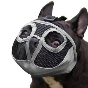 lot 31485 image: Short Snout Dog Muzzle- Adjustable Bulldog Muzzle Breathable Mesh Dog Mask for Biting Chewing Barking Training Licking and Grooming