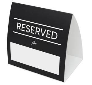 lot 31488 image: Reserved For Table Signs 20 Pack  Table Tent Place Cards for Weddings, Restaurants, Events