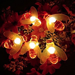 lot 31490 image: Dreamworth Bee String Lights, 7.5Ft 20 Led Bee Shape Fairy String Lights Battery Operated String Lights for Garden, Patio, Lawn Decoration (Warm White)