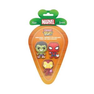 lot 31493 image: Funko Pocket Pop Marvel - Easter Spider-Man, Iron Man, & Hulk 3-Pack