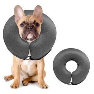 lot 31498 image: MIDOG Dog Cone Collar, Inflatable Dog Neck Donut Collar Alternative After Surgery, Soft Protective Recovery Cone for Small Medium Large Dogs and Cats Puppies - Alternative E Collar (Gray, M)