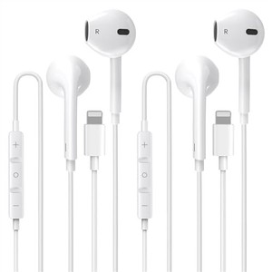 lot 31504 image: 2 Pack-Apple EarbudsiPhone HeadphonesLightningWired Earphones Apple MFi Certified Built-in Microphone & Volume Control Compatible with iPhone 141312118Pro MaxX7, Support All iOS System
